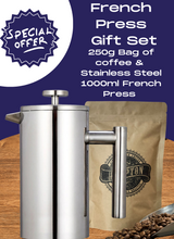 Load image into Gallery viewer, 1000ml French Press and 250g Coffee Gift Set