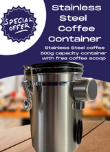 Load image into Gallery viewer, Stainless Steel Airtight Coffee Container 500g Capacity