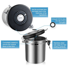 Load image into Gallery viewer, Stainless Steel Airtight Coffee Container 500g Capacity plus 500g bag of coffee