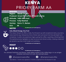 Load image into Gallery viewer, Kenya Priory Farm AA
